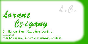 lorant czigany business card