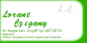 lorant czigany business card